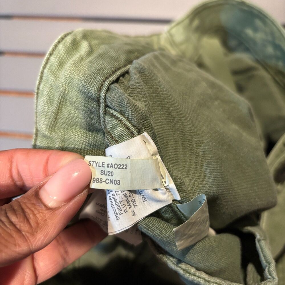 Madewell Cut Off Cargo Shorts Womens 29 Green Denim Raw Hem Regular Button Fly - Picture 10 of 11